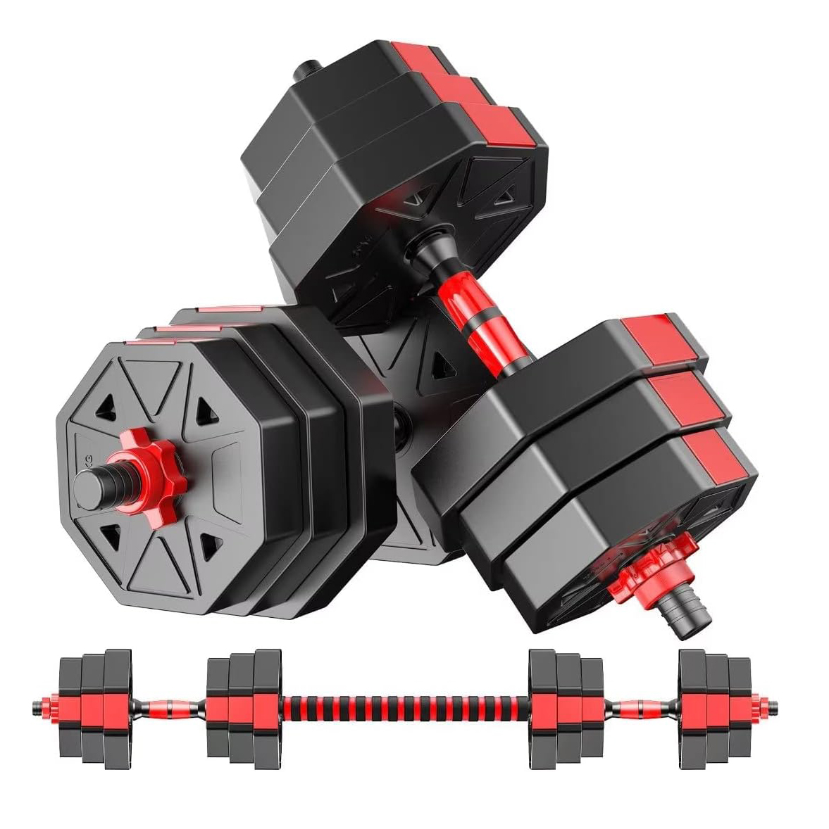 Home Gym Outfit - Adjustable Dumbbell to Barbell Fitness Set