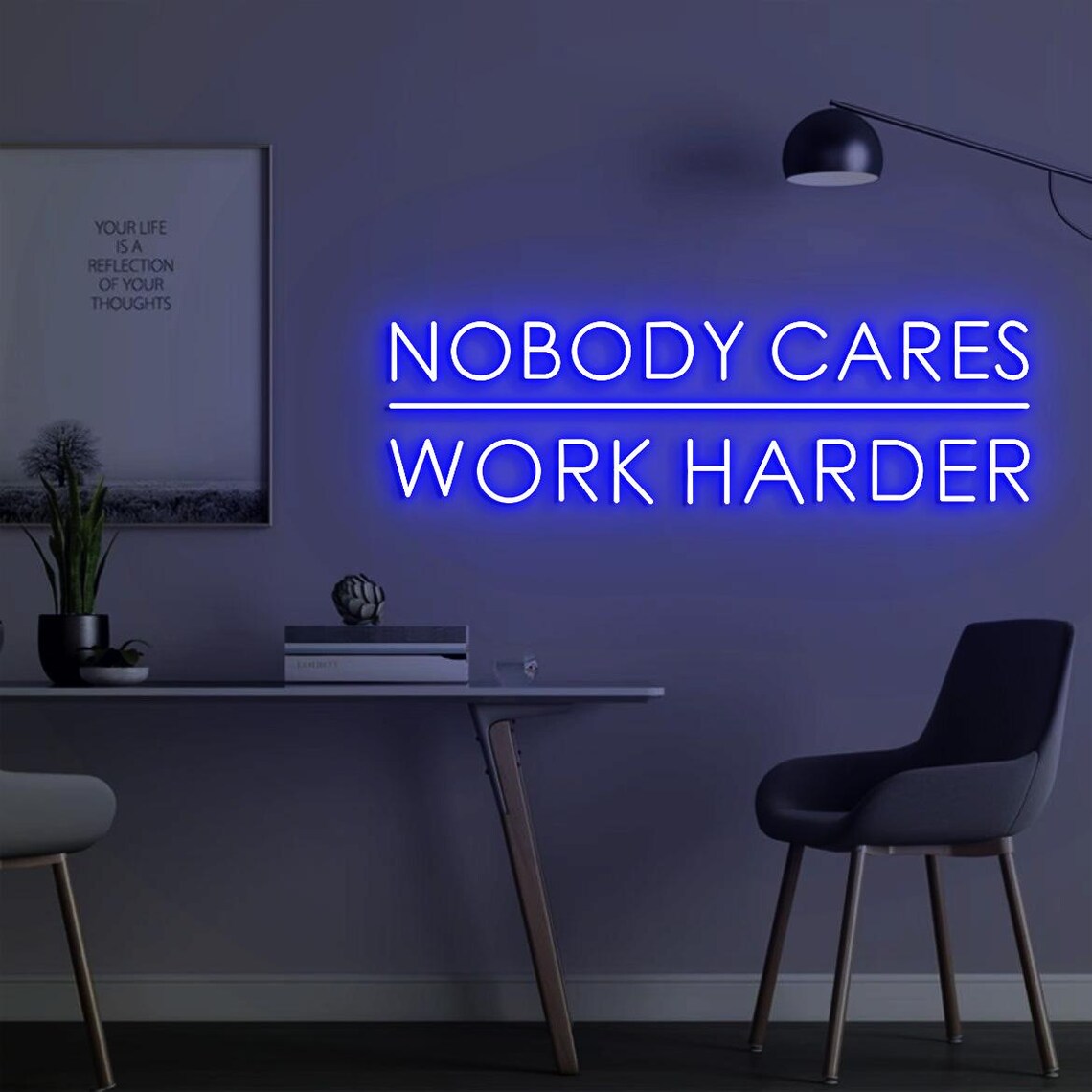 Nobody Cares Work Harder Neon  - Home Gym Design Ideas review and price