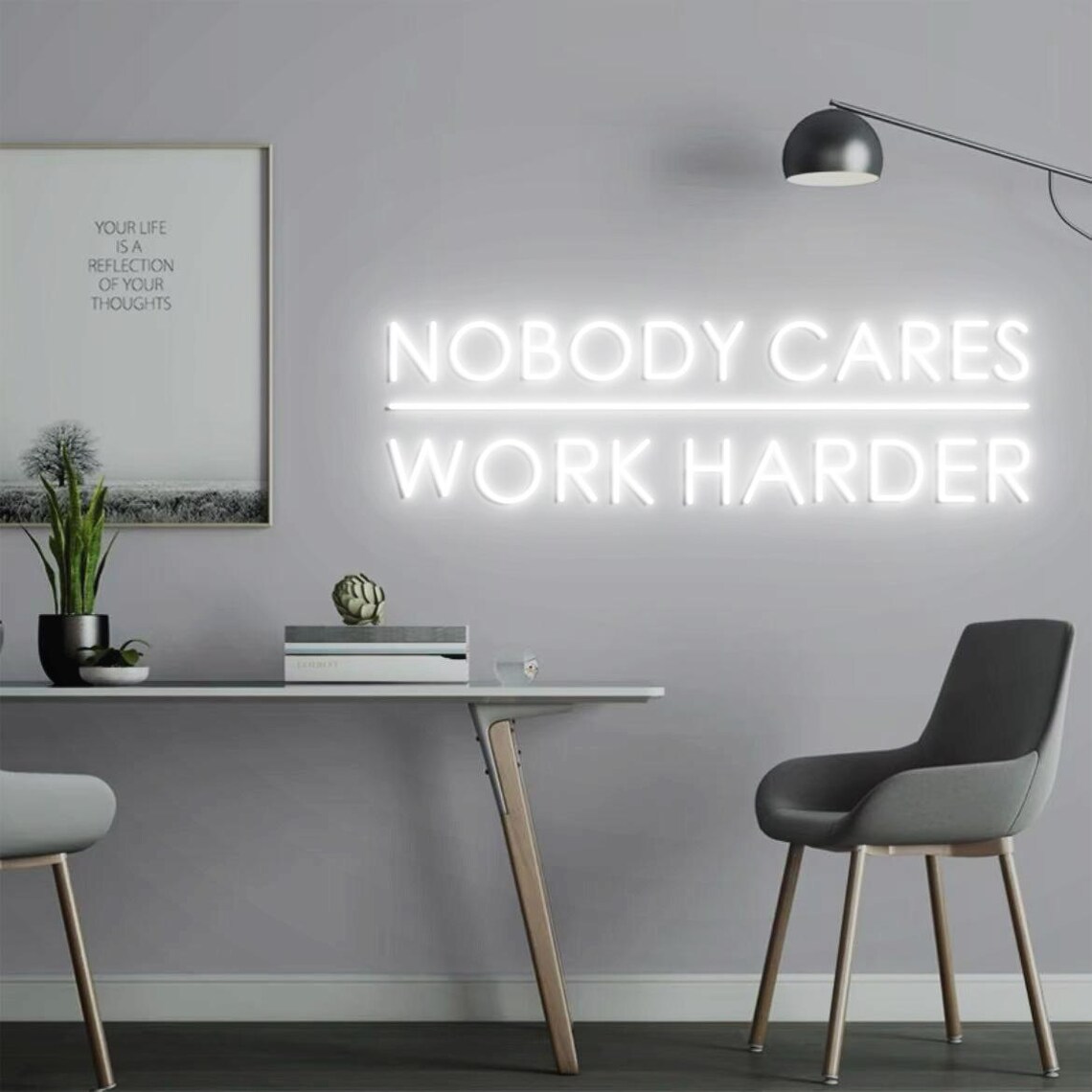 Nobody Cares Work Harder Neon  - Home Gym Design Ideas review and price