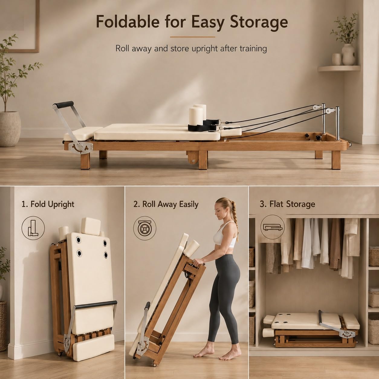 Foldable Pilates Reformer, Hom - Home Gym Set review and price