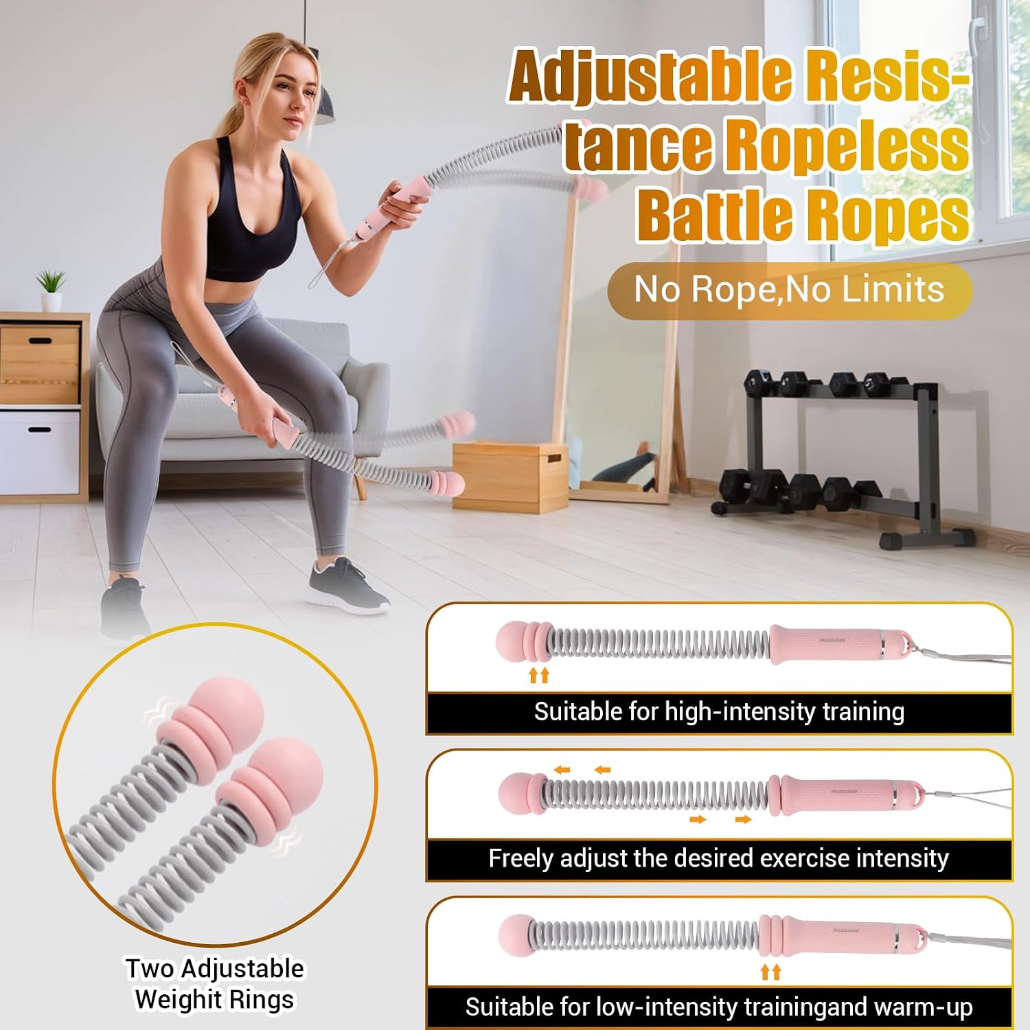 Portable Ropeless Battle Ropes - Home Gym Weight review and price