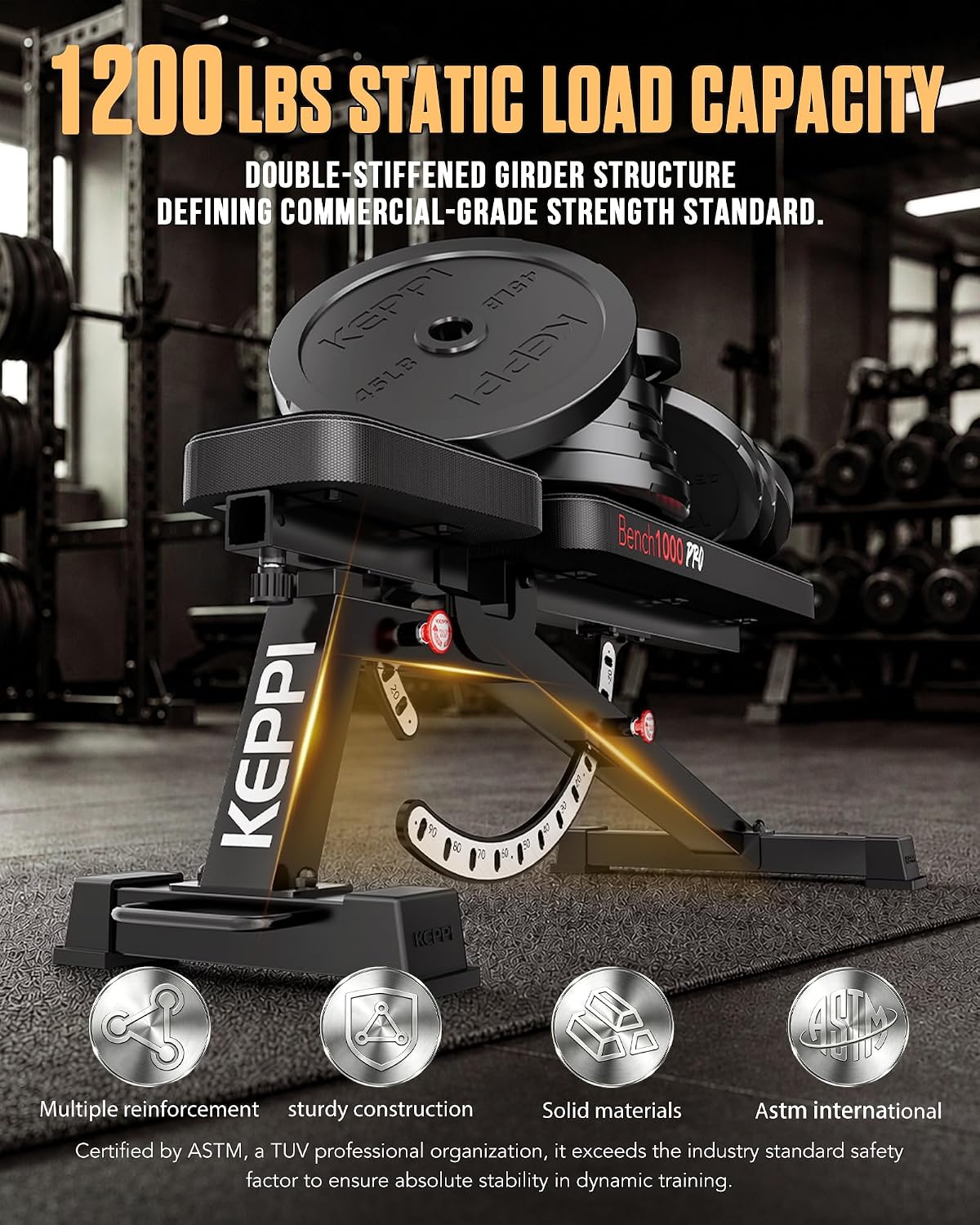 Adjustable Weight Bench 1200LB - Home Gym Weight review and price